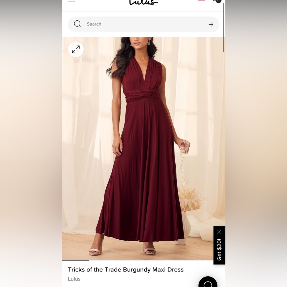 Lulu’s Tricks of the Trade Maxi- Burgundy- XS